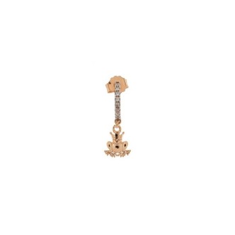 1 - Rue Des Mille Frog earring rosé ORZ-FA RAN with zircons