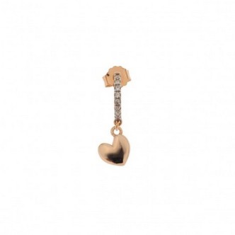 1 - Rue Des Mille heart earring rosé ORZ-FA CUO with zircons