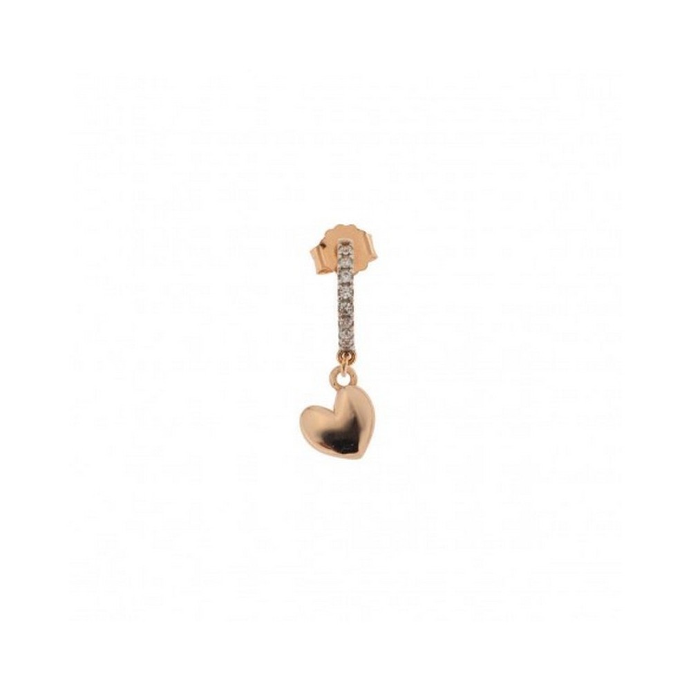 1 - Rue Des Mille heart earring rosé ORZ-FA CUO with zircons