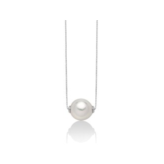 1 - Miluna necklace white gold woman with white Akoya pearl PCL5285