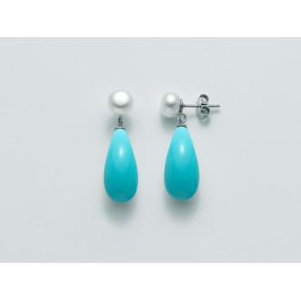 1 - Miluna turquoise drop women's earrings PER2188 925 silver