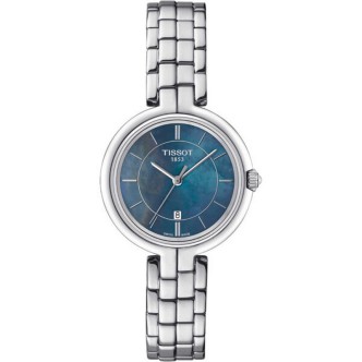 1 - Woman watch only time Tissot Flamingo blue mother of pearl T094.210.11.121.00 steel