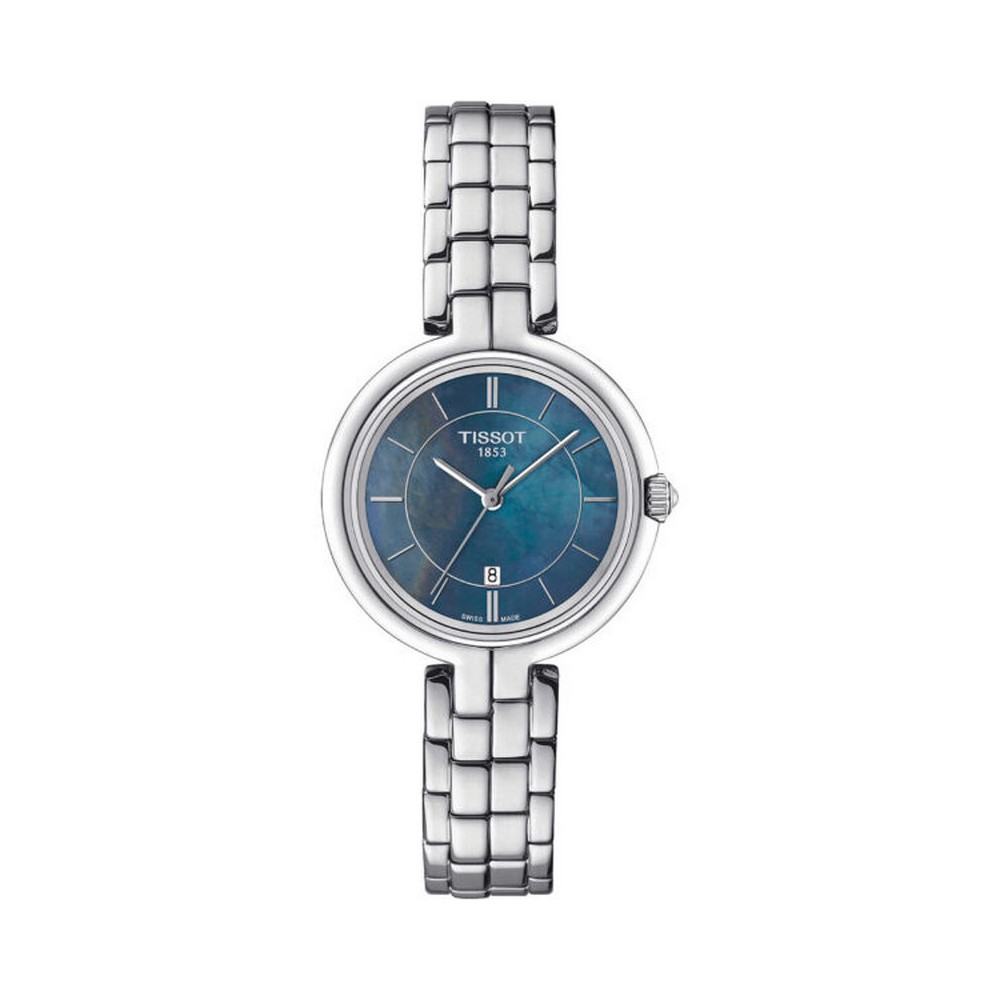 1 - Orologio donna solo tempo Tissot Flamingo madreperla azzurra T094.210.11.121.00 acciaio