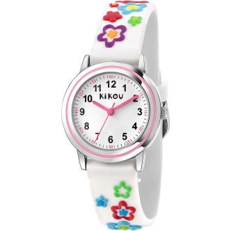 1 - Watch only time girl flowers Kikou Hobby white silicone R4551101502