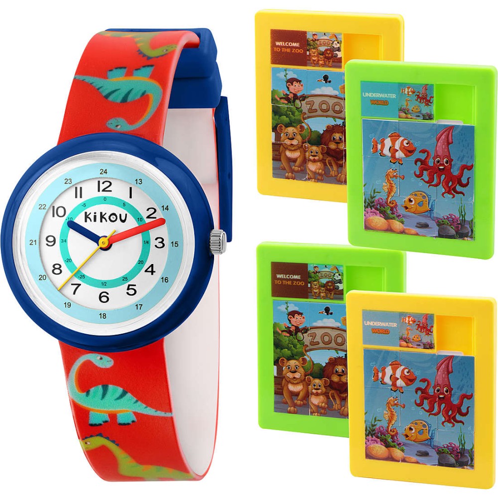 1 - Watch only time child dinosaurs Kikou Petits blue silicone R4551103001