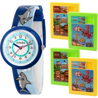 1 - Watch only time child sharks Kikou Petits blue silicone R4551103002