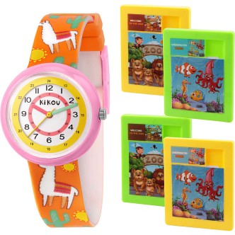 1 - Orologio solo tempo bambino deserto Kikou Petits arancione silicone R4551103502