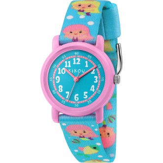 1 - Little mermaid girl time watch Kikou Cartoon blue Nylon R4551104502