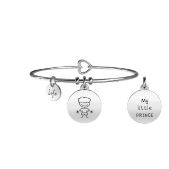 1 - Bracelet Kidult 231568 316L steel pendant with boy Family collection