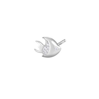 1 - Single earring woman Rosy Fish Silver 925 RZO054R Stories