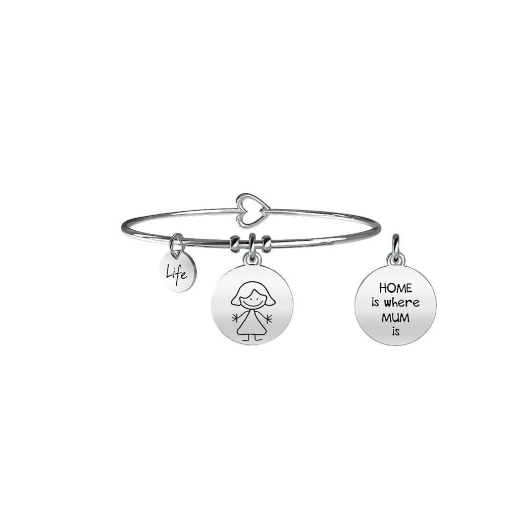 1 - Bracciale Kidult 231564 in acciaio 316L ciondolo con mamma collezione Family