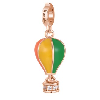 1 - Ciondolo mongolfiera multicolor Rosato RZLE038 Argento 925 con zirconi