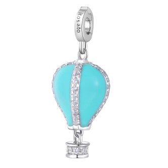 1 - Rosato blue hot air balloon pendant RZ187R 925 silver with zircons