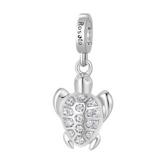 1 - Rosé turtle pendant RZ188R 925 silver with zircons