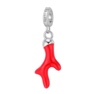 1 - Red enamel coral pendant Rosato RZ189R Silver 925