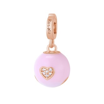 1 - Rosato RZ184 bell pendant 925 sterling silver pink enamel