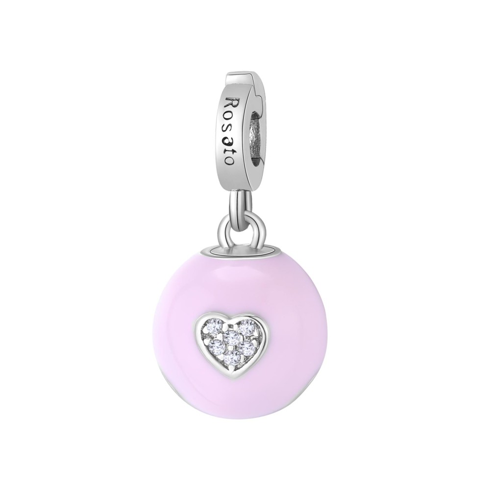 1 - Pink little bell pendant RZ184R 925 silver pink enamel