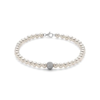 1 - Miluna woman bracelet with diamond pearl 18Kt Gold PBR893V