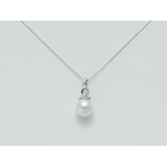 1 - Miluna pearl necklace with diamonds White Gold PCL3872