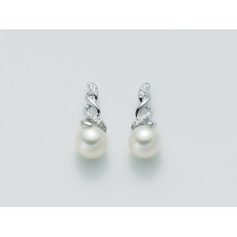 1 - Miluna women's pearl earrings with diamonds White Gold PER1729