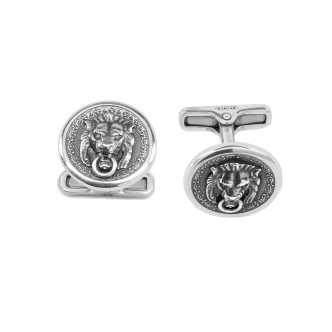 1 - Cufflinks Porta Romana Lion man Ellius Silver 925 R834 / RV