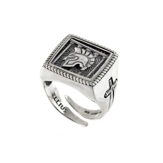 1 - Square Gladiator Ring man Ellius Silver 925 R036 / 24 / RV mis. 24