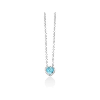 1 - Collana donna cuore Miluna Topazio azzurro Argento 925 Le Gemme del Cielo CLD4367