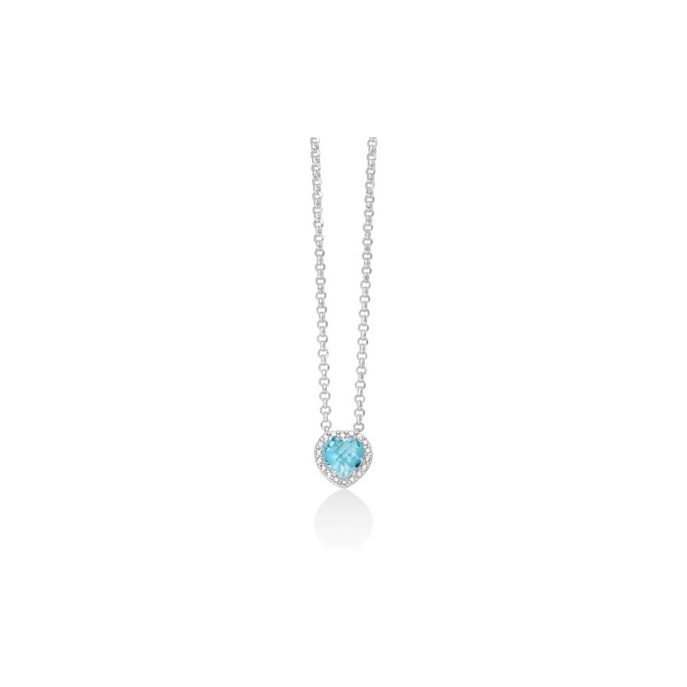 1 - Collana donna cuore Miluna Topazio azzurro Argento 925 Le Gemme del Cielo CLD4367