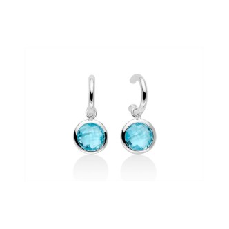 1 - Miluna women's hoop earrings Blue topaz Silver 925 Le Gemme del Cielo ERD2567