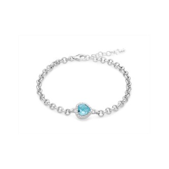 1 - Bracciale donna cuore Miluna Topazio azzurro Argento 925 Le Gemme del Cielo BRD908