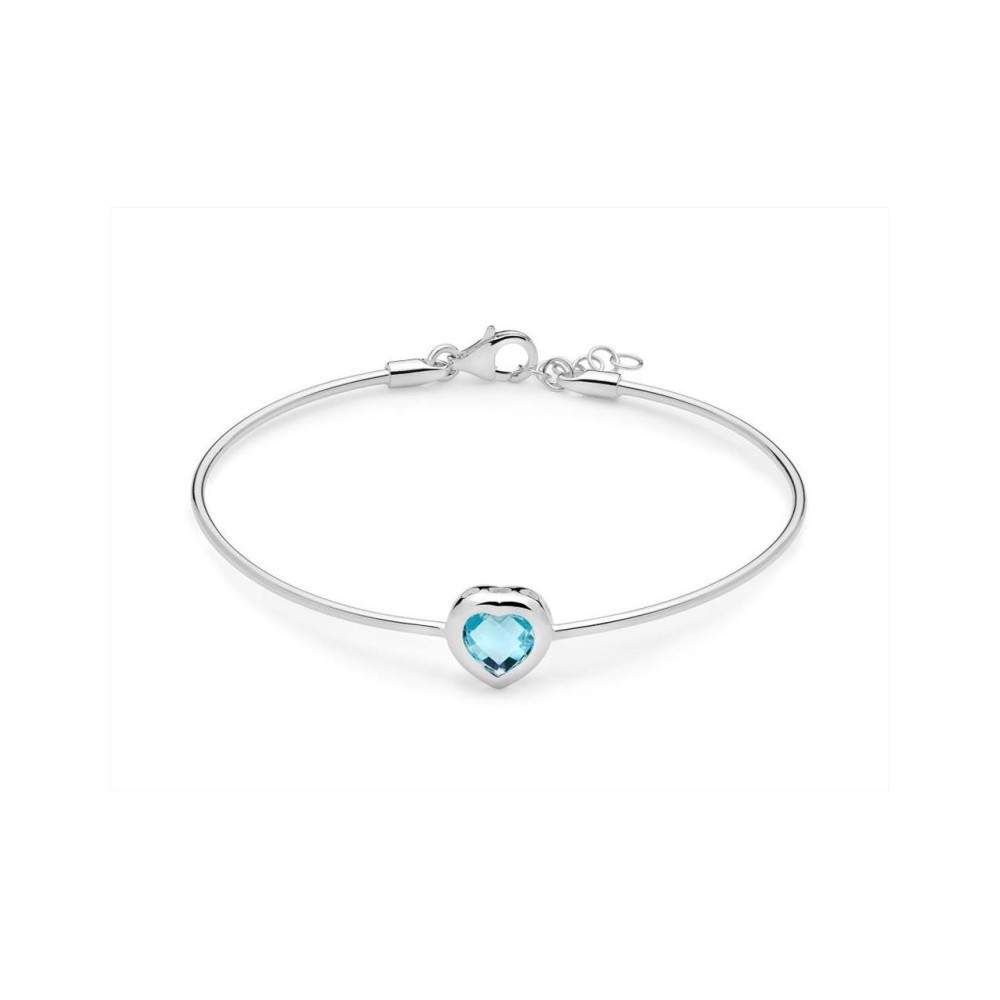 1 - Miluna Heart Rigid Bracelet Blue Topaz Silver 925 The Gems of Heaven BRD926