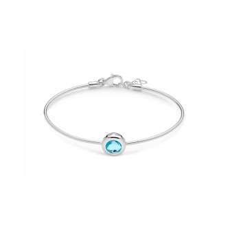 1 - Bracciale rigido donna Miluna Topazio azzurro Argento 925 Le Gemme del Cielo BRD928