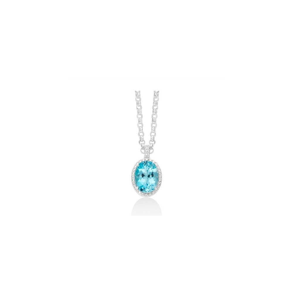 1 - Collana donna Miluna Topazio azzurro ovale Argento 925 Le Gemme del Cielo CLD4356