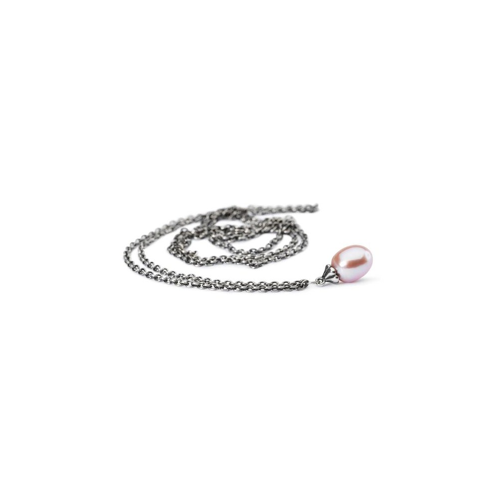 1 - Trollbeads Silver Necklace with Pink Pearl 60 cm TAGFA-00049