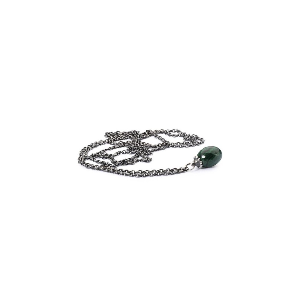 1 - Malachite Trollbeads Silver Necklace 90 cm TAGFA-00037