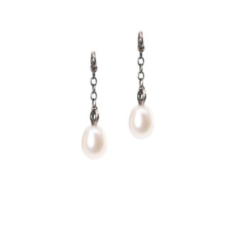 1 - Pearl drop earrings 1 cm Trollbeads Silver TAGEA-00007