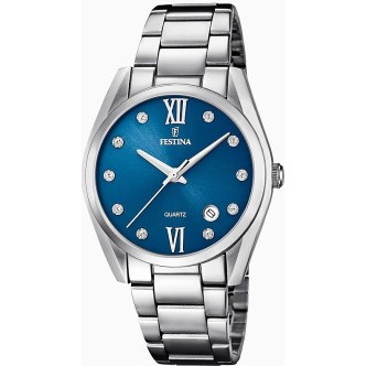 1 - Festina woman time only watch Mdemoiselle blue F16790 / C steel