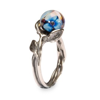 1 - Anello con fiore blu Trollbeads Argento TAGRI-00259 misura 16