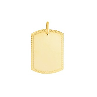 1 - Rectangular medal pendant 9Kt Yellow Gold Stroili woman 1416779 Poeme