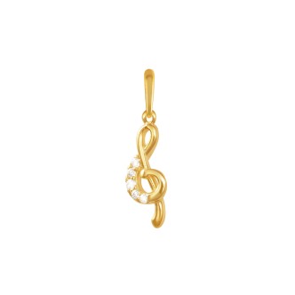 1 - Key of Sol pendant 9Kt Yellow Gold Stroili woman 1415965 Poeme