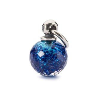 1 - Pendente Cielo Stellato Trollbeads TAGBE-00285 vetro blu ed argento