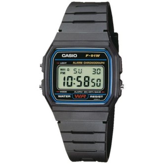 1 - Orologio digitale Casio unisex nero F-91W-1YEG resina