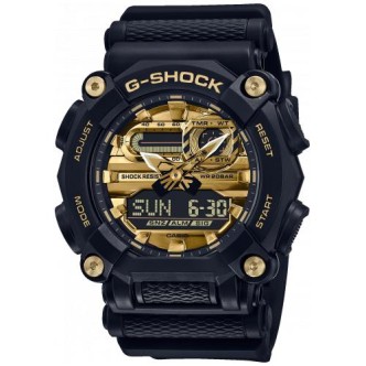 1 - Casio G-Shock black and gold men's watch GA-900AG-1AER resin