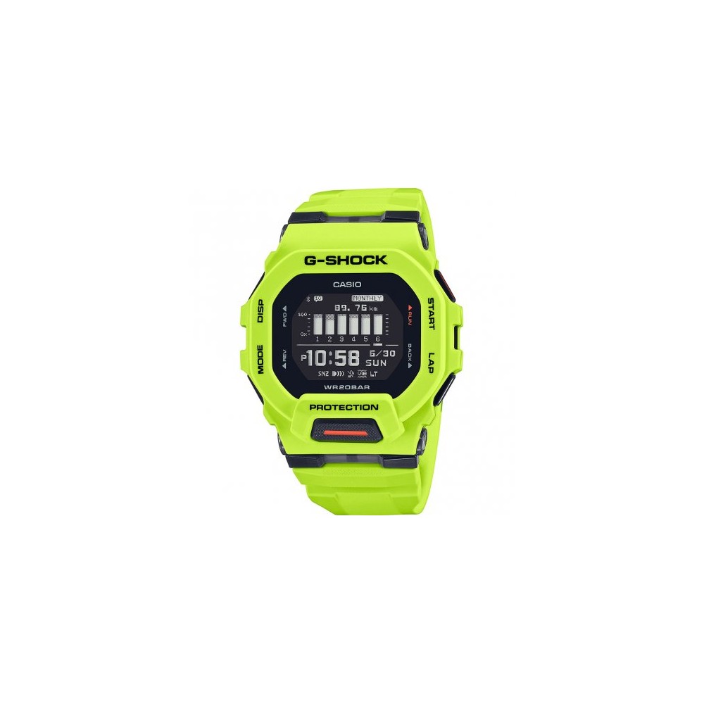 1 - Casio G-Shock Squad yellow resin GBD-200-9ER digital men's watch