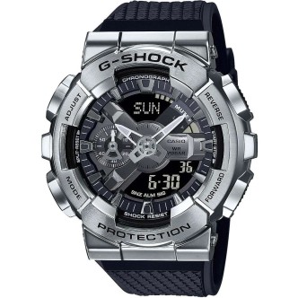 1 - G-Shock men's black and silver watch GM-110-1AER resin strap