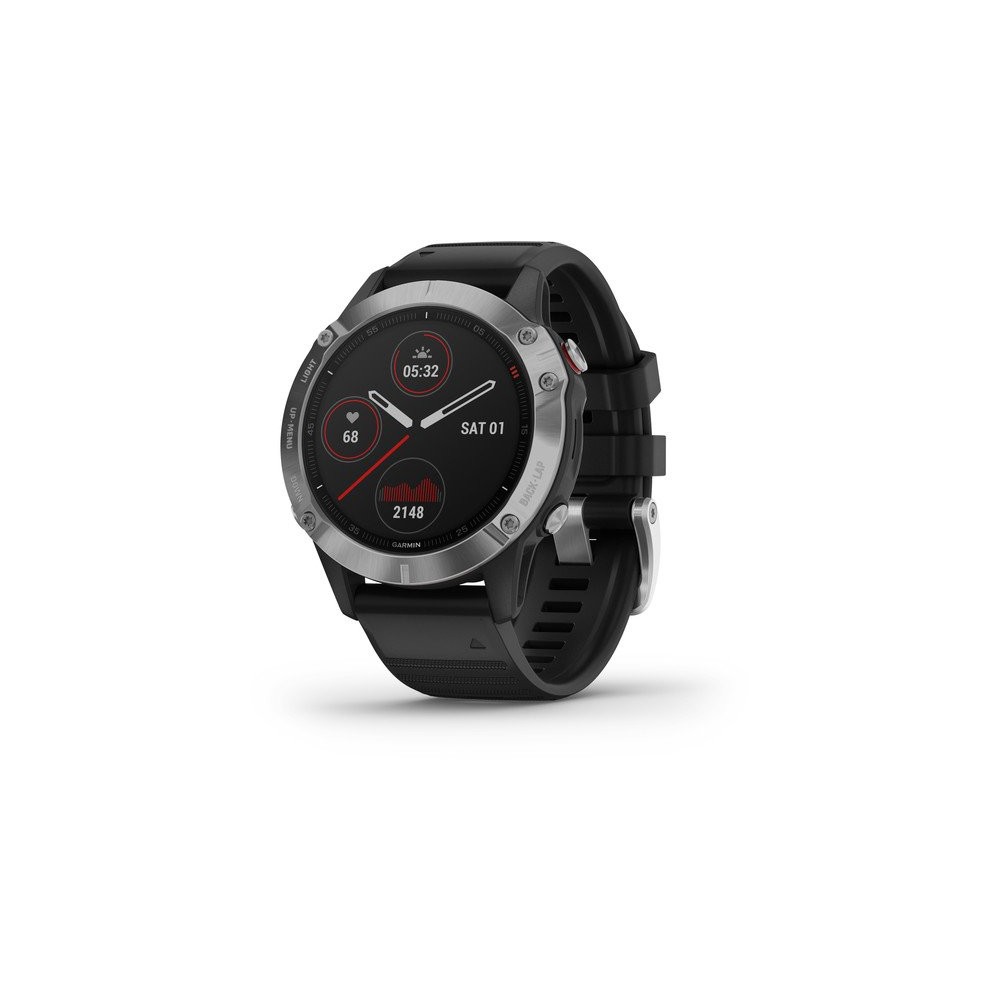 1 - Smartwatch uomo Garmin 010-02158-00 Fenix 6 Pro Lunetta Silver Black Band