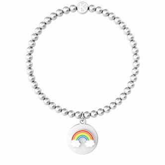 1 - Bracciale Kidult arcobaleno sfere acciaio 731962 Symbols