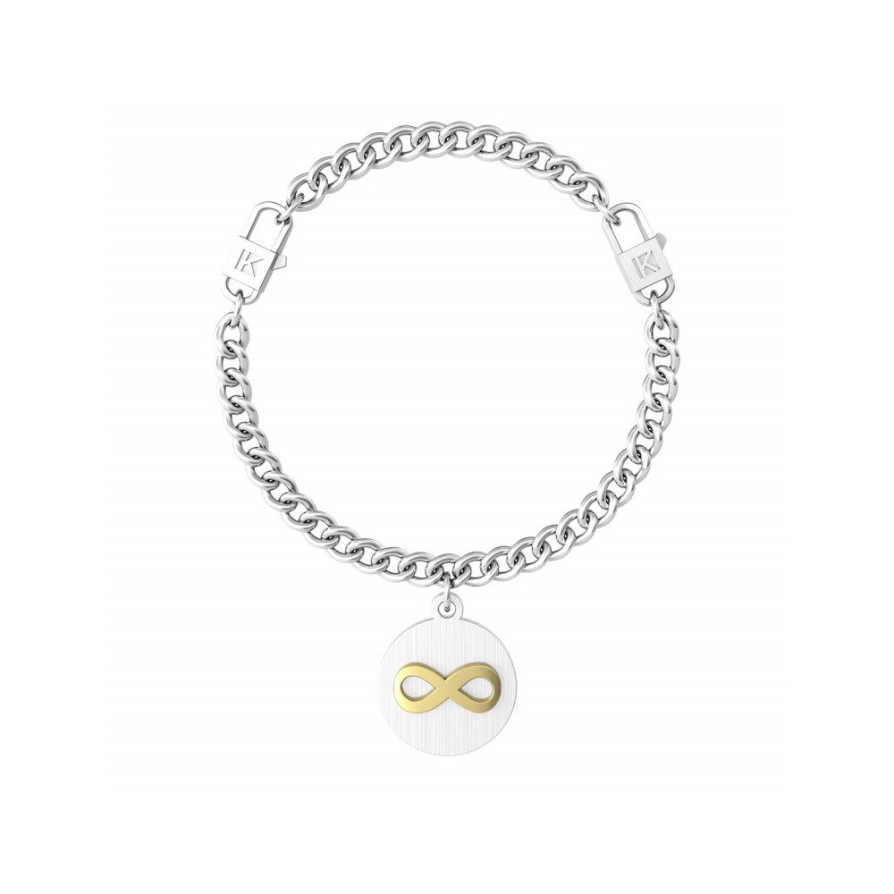 1 - Kidult Infinity golden steel bracelet 731965 Symbols