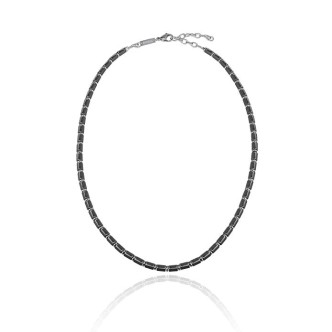 1 - Breil TJ2657 necklace in polished steel and Hematite Krypton collection