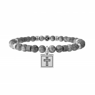 1 - Bracciale Kidult uomo croce 731987 acciaio con pietre collezione Spirituality